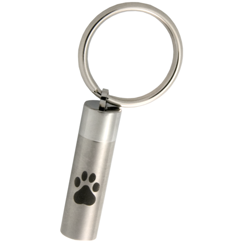 Pawprint Cylinder Cremation Keychain-Jewelry-New Memorials-Afterlife Essentials