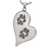 B&B Teardrop Heart 2 Pawprints Pendant Cremation Jewelry-Jewelry-New Memorials-925 Sterling Silver-Chamber (for ashes)-Afterlife Essentials