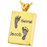Rectangle Jewelry- Twin Footprints with Names-Jewelry-New Memorials-14K Solid Yellow Gold (allow 4-5 weeks)-Chamber (for ashes)-Afterlife Essentials