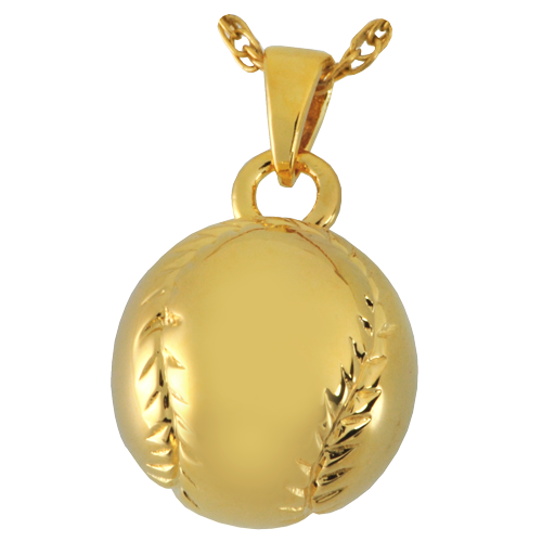 Baseball Pendant Cremation Jewelry-Jewelry-New Memorials-14K Gold Plating (14K over sterling silver)-Afterlife Essentials