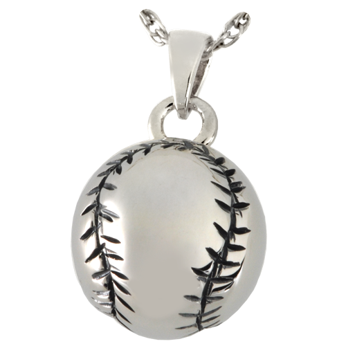 Baseball Pendant Cremation Jewelry-Jewelry-New Memorials-Sterling Silver (Antiqued)-Afterlife Essentials
