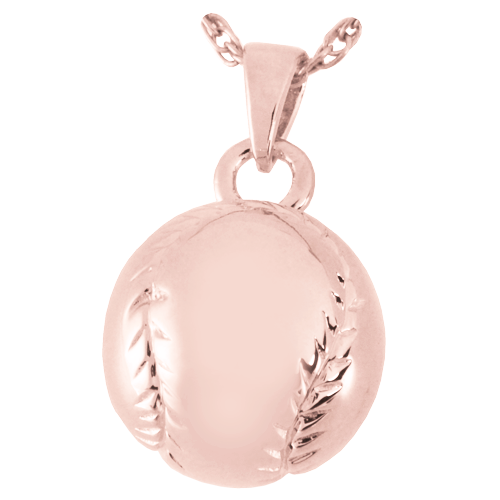 Baseball Pendant Cremation Jewelry-Jewelry-New Memorials-14K Solid Rose Gold (allow 4-5 weeks)-Afterlife Essentials