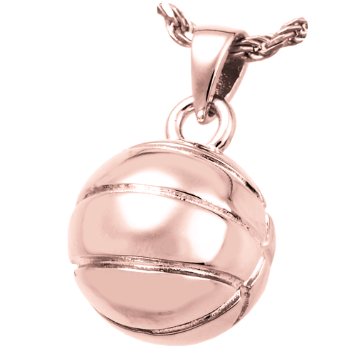 Basketball Pendant Cremation Jewelry-Jewelry-New Memorials-14K Solid Rose Gold (allow 4-5 weeks)-Afterlife Essentials