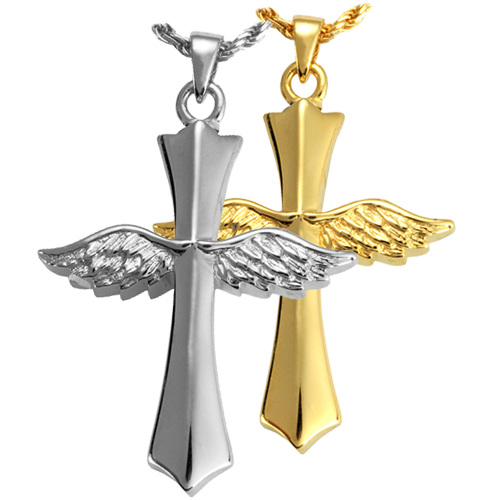 Winged Cross Pendant Cremation Jewelry-Jewelry-New Memorials-Afterlife Essentials