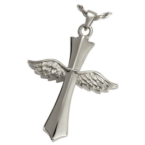 Winged Cross Pendant Cremation Jewelry-Jewelry-New Memorials-Afterlife Essentials