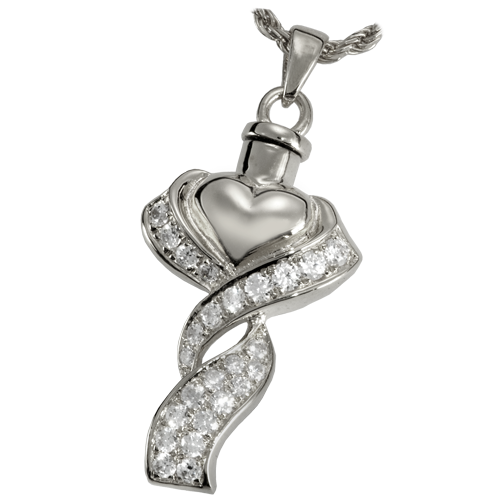 Ribboned Heart Cremation Jewelry-Jewelry-New Memorials-Afterlife Essentials