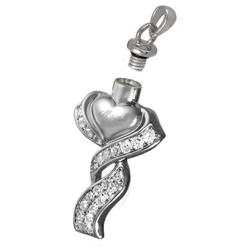 Ribboned Heart Cremation Jewelry-Jewelry-New Memorials-Afterlife Essentials