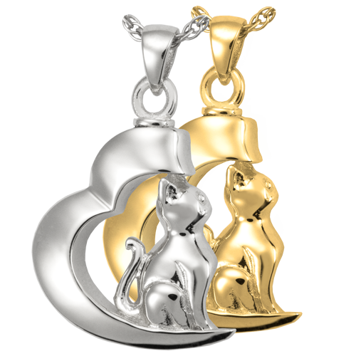 In My Heart Cat Pendant Pet Cremation Jewelry-Jewelry-New Memorials-Afterlife Essentials