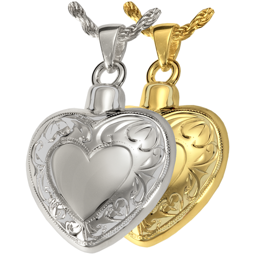 Double Etched Heart Cremation Jewelry-Jewelry-New Memorials-Afterlife Essentials
