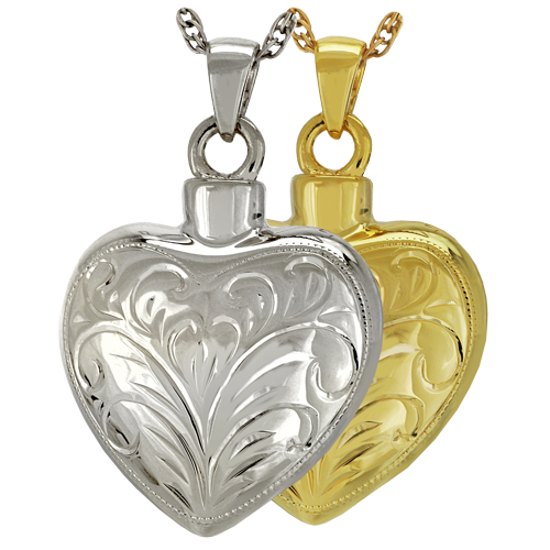 Etched Heart Cremation Jewelry-Jewelry-New Memorials-Afterlife Essentials