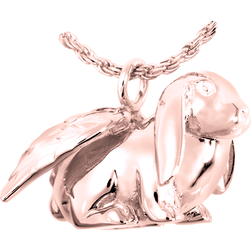 Bunny Lop Pendant Cremation Jewelry-Jewelry-New Memorials-14K Solid Rose Gold (allow 4-5 weeks)-Afterlife Essentials