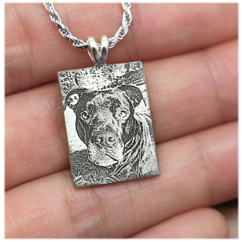 Rectangle 3D Photo Pet Pendant Cremation Jewelry-Jewelry-New Memorials-Afterlife Essentials