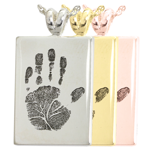 B&B Rectangle Handprint Cremation Jewelry-Jewelry-New Memorials-Afterlife Essentials