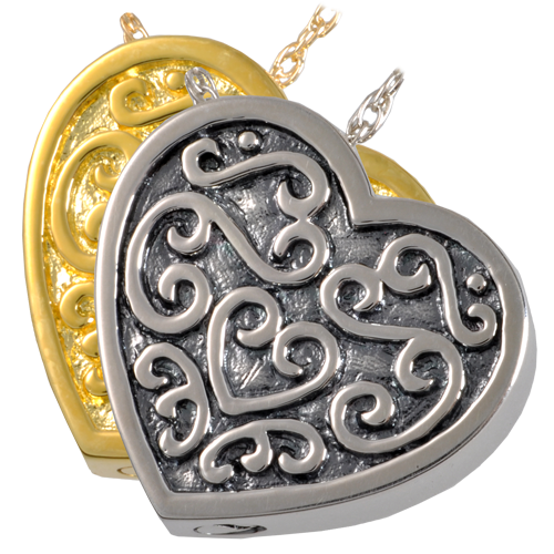 Ornate Heart Cremation Jewelry-Jewelry-New Memorials-Afterlife Essentials
