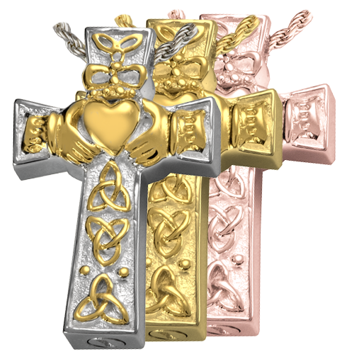 Claddagh Celtic Cross Cremation Jewelry-Jewelry-New Memorials-Afterlife Essentials