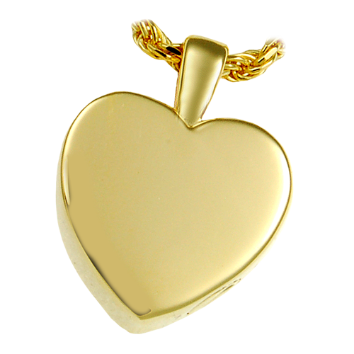 Classic Heart Small Pendant Cremation Jewelry-Jewelry-New Memorials-14K Gold Plating (14K over sterling silver)-Afterlife Essentials