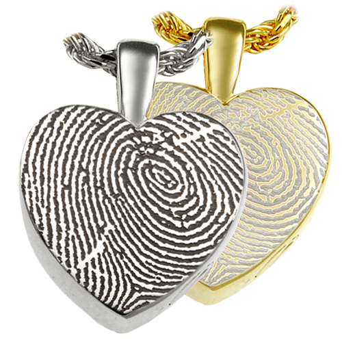 Classic Petite Heart Fingerprint Pendant Cremation Jewelry-Jewelry-New Memorials-Afterlife Essentials
