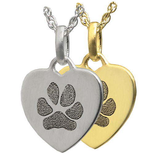 Petite Heart Pawprint Cremation Jewelry-Jewelry-New Memorials-Afterlife Essentials