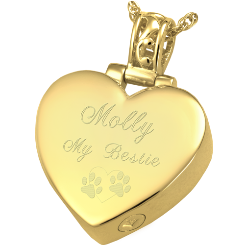 Filigree Bail Heart Pet Cremation Jewelry-Jewelry-New Memorials-Afterlife Essentials