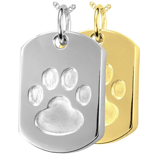 Paw Print Dog Tag Pet Cremation Jewelry-Jewelry-New Memorials-Afterlife Essentials