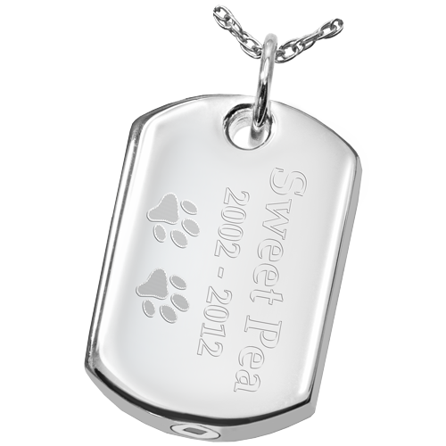 Horizontal Memorial Bar Chamber Pendant, Pet Personalized Memorial Jewelry