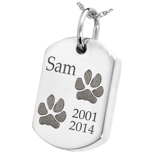 B&B Dog Tag 2 Actual Pawprints Cremation Jewelry-Jewelry-New Memorials-Afterlife Essentials
