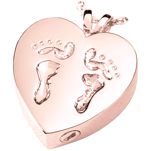 Baby Feet Heart Cremation Jewelry-Jewelry-New Memorials-Afterlife Essentials