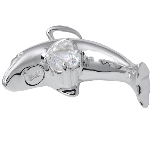 Dolphin With Stone Cremation Jewelry-Jewelry-New Memorials-Afterlife Essentials