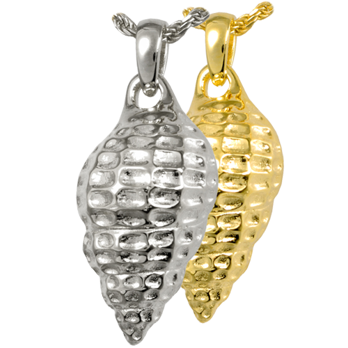 Sea Shell Pendant Cremation Jewelry-Jewelry-New Memorials-14K Gold Plating (14K over sterling silver)-Afterlife Essentials
