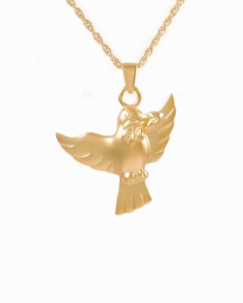 Gold Plated Flying Dove Cremation Jewelry-Jewelry-Cremation Keepsakes-Afterlife Essentials