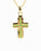 Gold Plated Cross with Green Stones Cremation Jewelry-Jewelry-Cremation Keepsakes-Afterlife Essentials