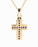 Gold Plated Cross with Blue Stones Cremation Jewelry-Jewelry-Cremation Keepsakes-Afterlife Essentials