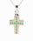 Sterling Silver Cross with Green Stones Cremation Jewelry-Jewelry-Cremation Keepsakes-Afterlife Essentials