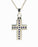 Sterling Silver Cross with Blue Stones Cremation Jewelry-Jewelry-Cremation Keepsakes-Afterlife Essentials