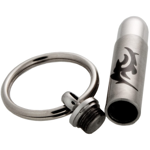 Stainless Steel Bullet With Tribal Design Cremation Keychain-Jewelry-New Memorials-Afterlife Essentials