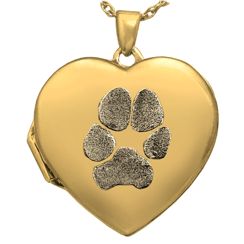 Heart Double Photo Locket Pawprint Pet Pendant Memorial Jewelry-Jewelry-New Memorials-Afterlife Essentials