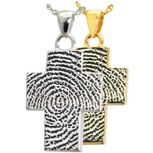 Cross Fingerprint Standard Size Cremation Jewelry-Jewelry-New Memorials-Afterlife Essentials