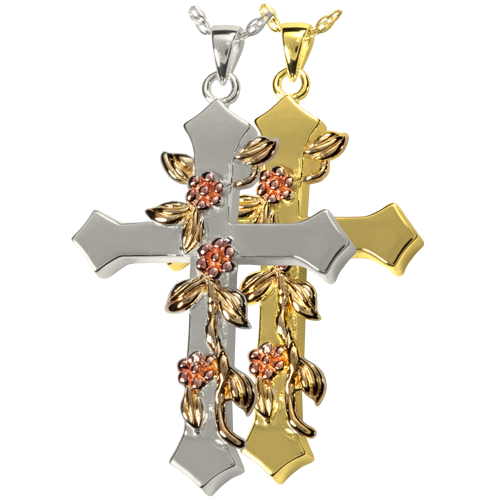 Rose Vine Cross Cremation Jewelry-Jewelry-New Memorials-Afterlife Essentials