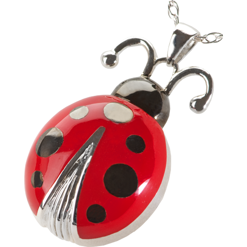 Lucky Ladybug Cremation Jewelry-Jewelry-New Memorials-Free Black Satin Cord-Afterlife Essentials