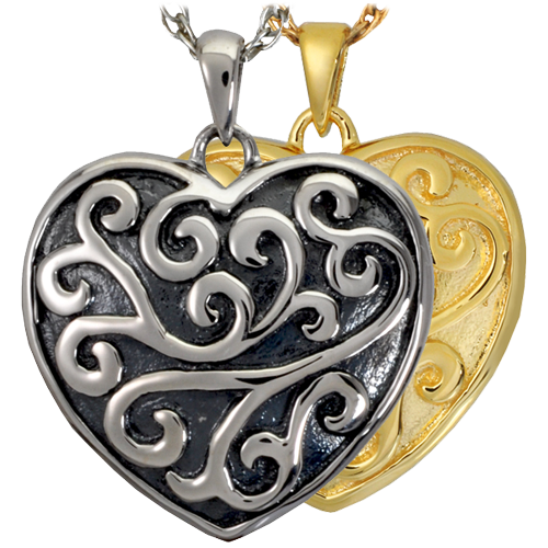 Scrollwork Filigree Heart Cremation Jewelry-Jewelry-New Memorials-Afterlife Essentials