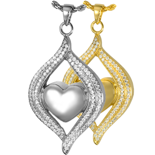 Teardrop Ribbon Heart Cremation Jewelry-Jewelry-New Memorials-Afterlife Essentials