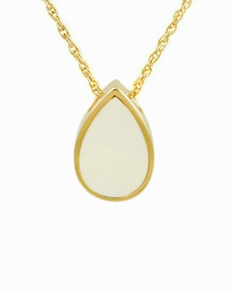 Gold Plated Mother of Pearl Tear Drop Cremation Jewelry-Jewelry-Cremation Keepsakes-Afterlife Essentials