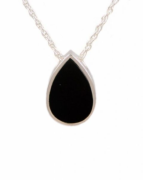 Sterling Silver Onyx Tear Drop Cremation Jewelry-Jewelry-Cremation Keepsakes-Afterlife Essentials