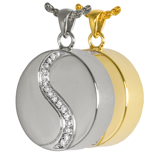 Yin Yang With Crystals Cremation Jewelry-Jewelry-New Memorials-Afterlife Essentials