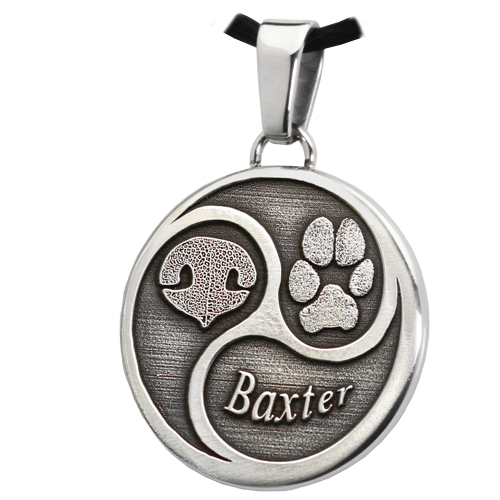 Round Nose Paw Name Tri-Design Cremation Jewelry-Jewelry-New Memorials-Afterlife Essentials