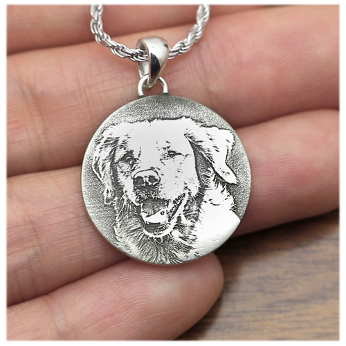 Round Pet 3D Photo Pendant Cremation Jewelry-Jewelry-New Memorials-Afterlife Essentials