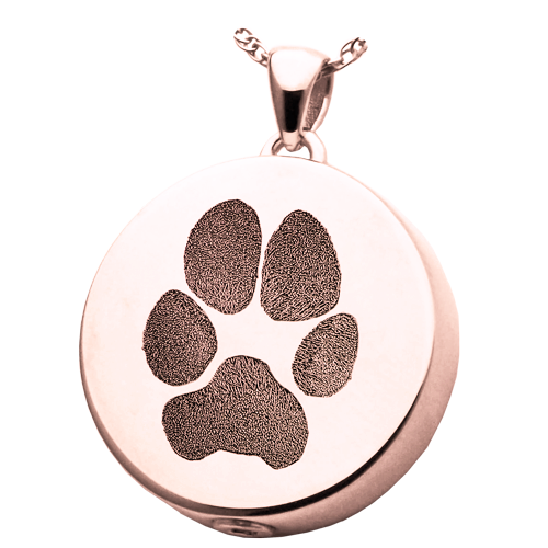 B&B Round Actual Pawprint Cremation Jewelry-Jewelry-New Memorials-Afterlife Essentials