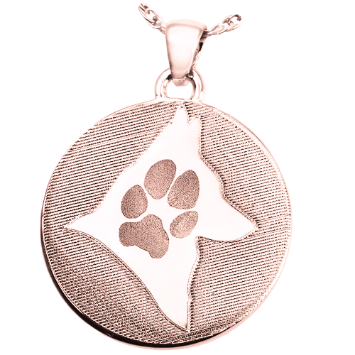 B&B Round Actual Pawprint & Silhouette Cremation Jewelry-Jewelry-New Memorials-Afterlife Essentials
