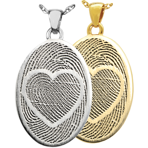 Oval Jewelry with 2 Married Fingerprints Cremation Jewelry-Jewelry-New Memorials-Afterlife Essentials