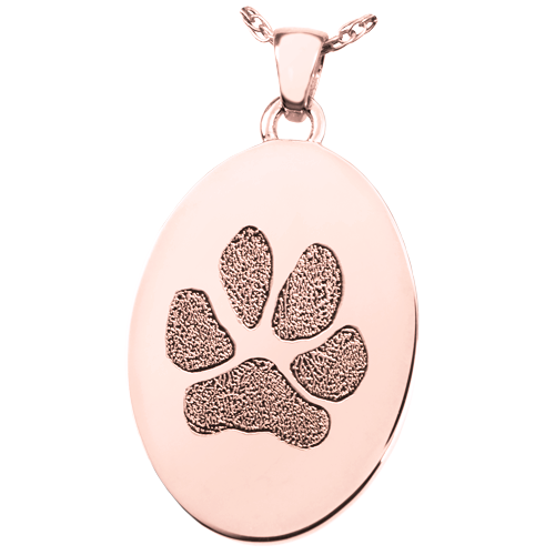 B&B Oval Actual Pawprint Cremation Jewelry-Jewelry-New Memorials-Afterlife Essentials